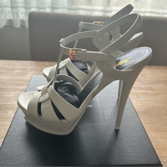Saint Laurent White 105mm Platform Tributes 42 - Picture 3 of 7